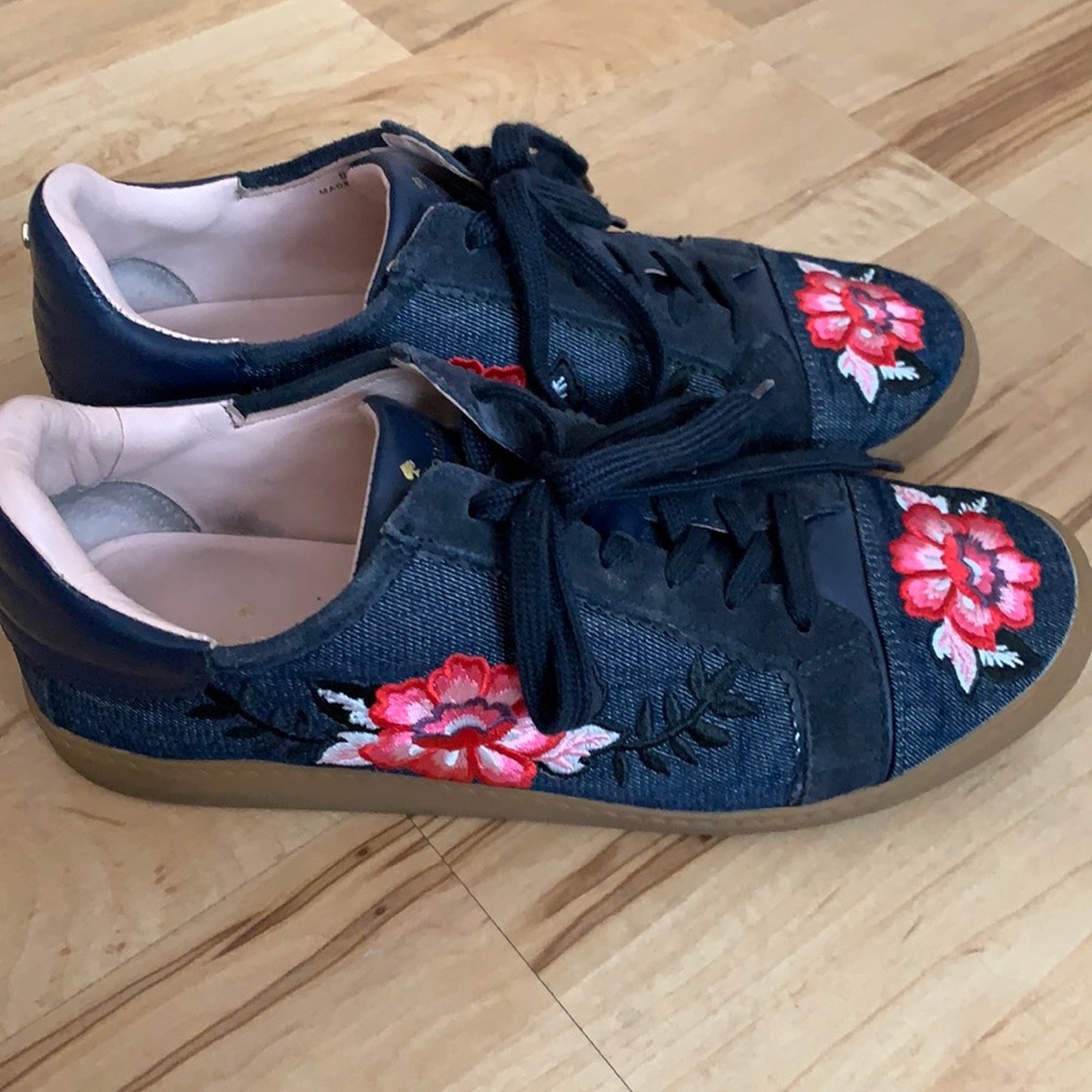 Kate Spade embroidered denim sneakers,like new